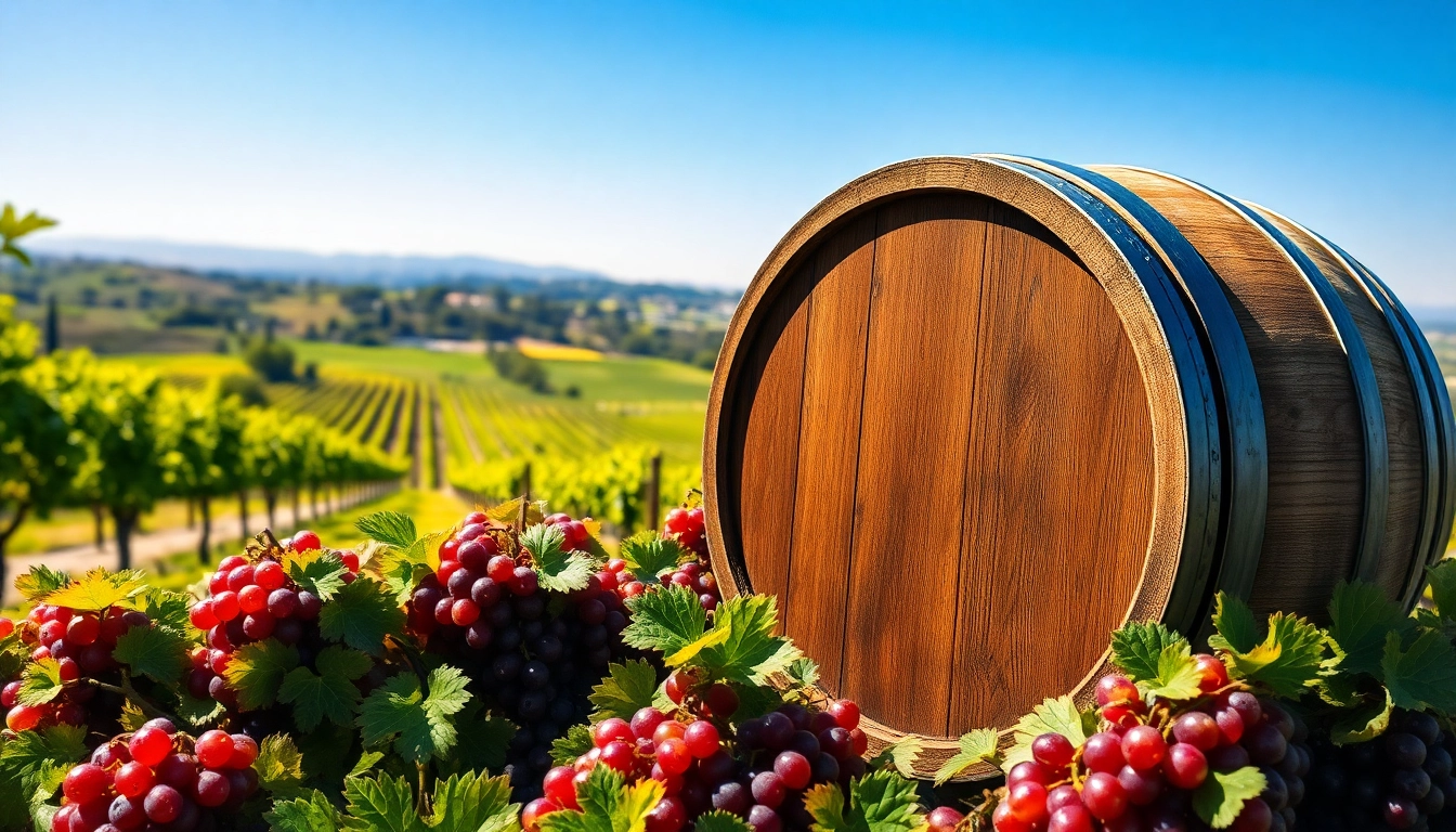 Experience Sacramento Wineries with beautiful vineyards and rustic wine barrels.